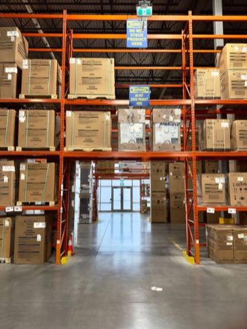 Warehouse with stacked connector inventory